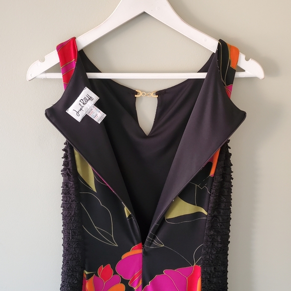 Joseph Ribkoff 6 Tropical Resortwear Vacation Silky Knit Flounce Hem Midi Dress - Picture 12 of 12